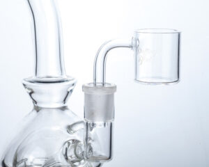 Puffing Bird Flat Top Quartz Banger With Straight Handle Quartz Carb Cap Set