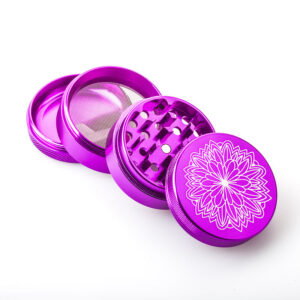 Purple Carved Flower Weed/Herb Grinder 4Layer For Sale | Free NZ Shipping