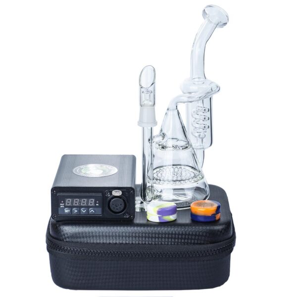 Quartz Enail Dab Kit With Heady Recycler Dab Rig Bundle - Desktop E-Nails For Sale - Puffing Bird
