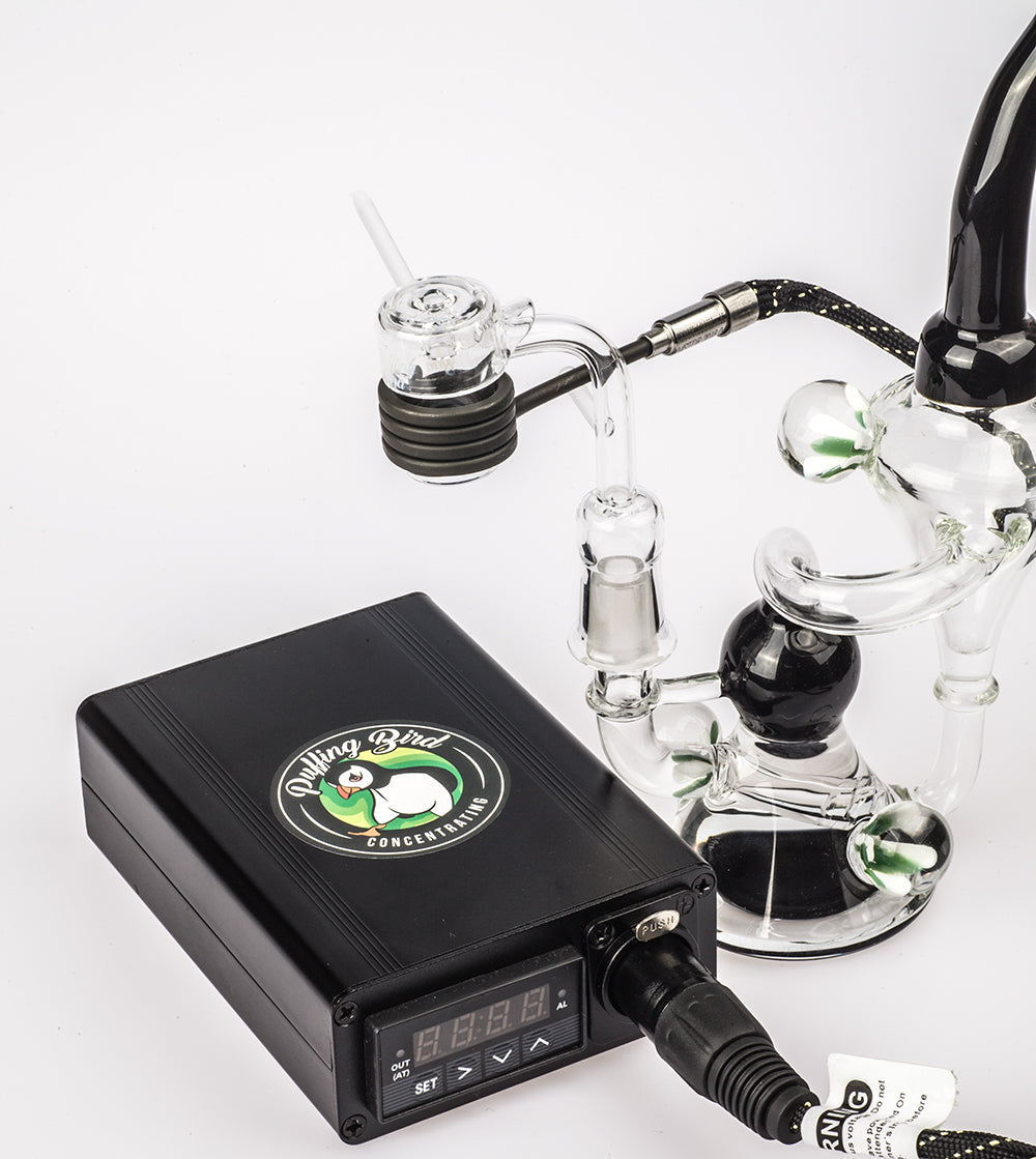 Quartz Enail W/ Flower Pendant Recycler Dab Rig Bundle For Sale