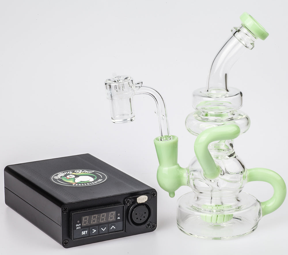 Quartz Enail W/ Recycler Showerhead Perc Dab Rig For Sale