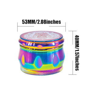 Rainbow Magnetic Lid Zinc Alloy Herb Grinder 4 Piece | Free NZ Shipping