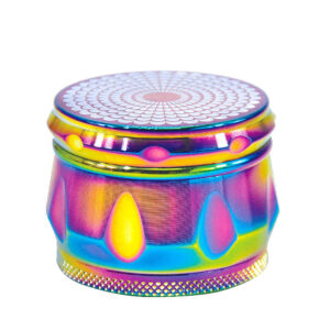 Rainbow Magnetic Lid Zinc Alloy Herb Grinder 4 Piece | Free NZ Shipping