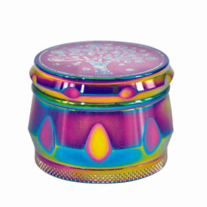 Rainbow Magnetic Lid Zinc Alloy Herb Grinder 4 Piece | Free NZ Shipping