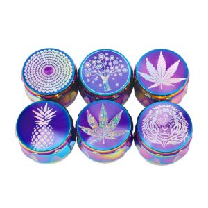 Rainbow Magnetic Lid Zinc Alloy Herb Grinder 4 Piece | Free NZ Shipping
