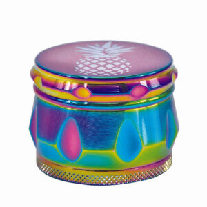 Rainbow Magnetic Lid Zinc Alloy Herb Grinder 4 Piece | Free NZ Shipping