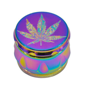 Rainbow Magnetic Lid Zinc Alloy Herb Grinder 4 Piece | Free NZ Shipping