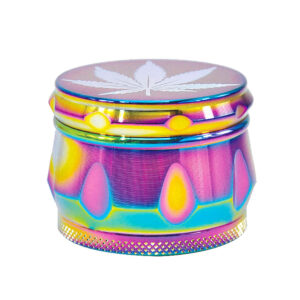 Rainbow Magnetic Lid Zinc Alloy Herb Grinder 4 Piece | Free NZ Shipping