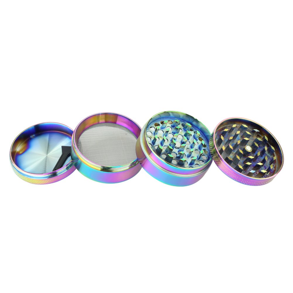 Rainbow Zinc Novelty Designer Herb Grinder 4 Layer 40 MM