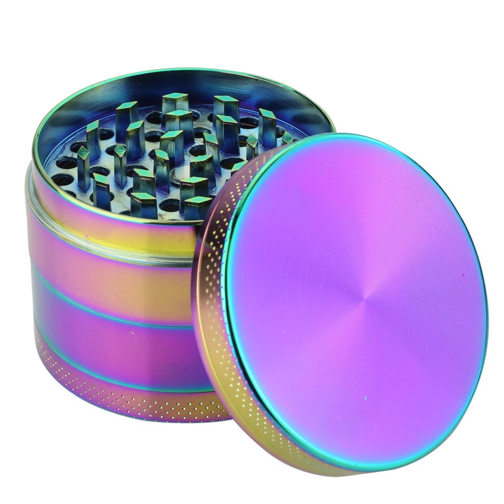 Rainbow Zinc Novelty Designer Herb Grinder 4 Layer 40 MM