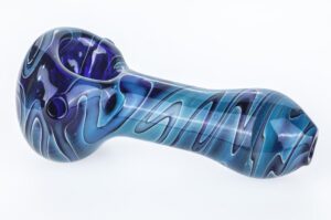 Recycler Showerhead Dab Rig and Heady Pattern Glass Pipe Set For Sale