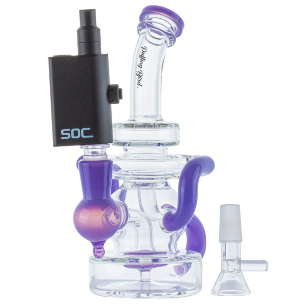 Recycler Showerhead Dab Rig w/ G9 SOC Tokes Vaporizer Set For Sale