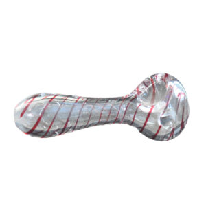 Red Spiral Clear Glass Spoon Pipe/Weed Bowls For Sale | Free NZ Shipping