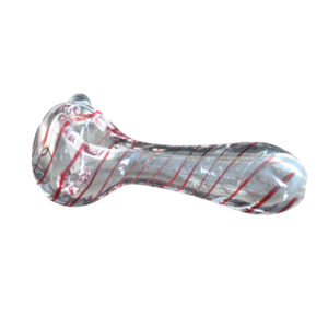 Red Spiral Clear Glass Spoon Pipe/Weed Bowls For Sale | Free NZ Shipping