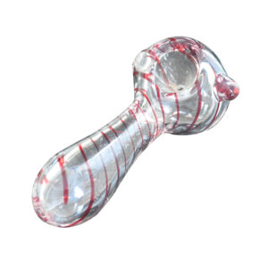 Red Spiral Clear Glass Spoon Pipe/Weed Bowls For Sale | Free NZ Shipping