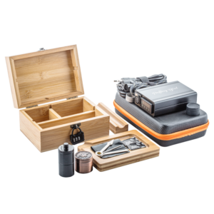 Retro Wooden Stash Box Lock w/ Titanium Enail Kit Bundle Set For Sale