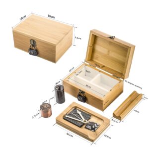 Retro Wooden Stash Box Lock w/ Titanium Enail Kit Bundle Set For Sale