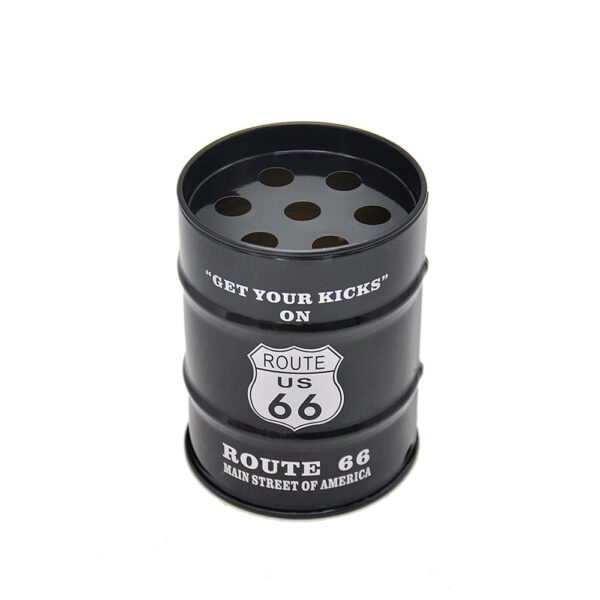 Route 66 Oil Drum Shaped Pocket Tin Ashtray For Sale  Free NZ Shipping