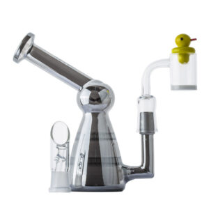 Salt Shaker Honeycomb Perc Dab Rig Set w Quartz Banger and Carb Cap