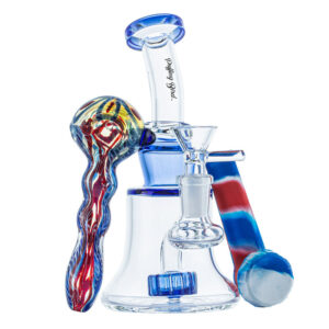 Showerhead Perc Dab Rig Weed Glass Silicone Pipe Set | Free NZ Shipping