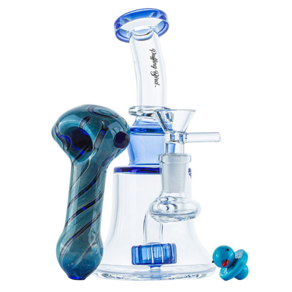 Showerhead Perc Dab Rig w/ Heady Glass Pipe Carb Cap | Free NZ Shipping