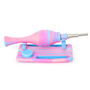Silicone Nectar Collector - 14mm Titanium Tip With Stand Kit Dab Straw For Sale - Puffing Bird - Online Headshop