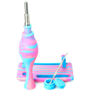 Silicone Nectar Collector - 14mm Titanium Tip With Stand Kit Dab Straw For Sale - Puffing Bird - Online Headshop