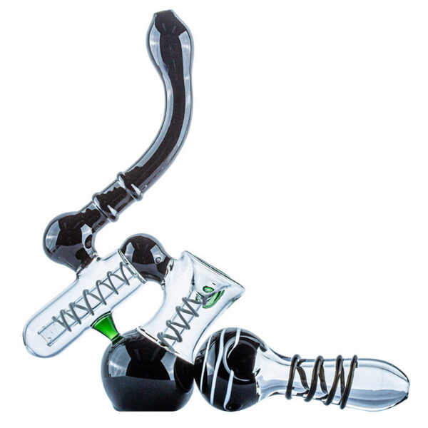 Spiral Glass Spoon Pipe and Double Chamber Bubbler Set | Free NZ Shipping