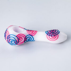 1.58″ Spiral Pattern Glow-In-The-Dark Glass Pipe