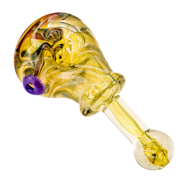 Spiral Yellow Glass Weed Pipe  Nice Pipes For Sale  Free NZ Shipping
