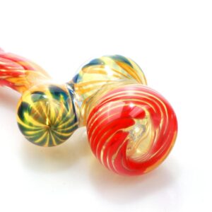 Spiral Rasta Sherlock Bubbler | Glass Pipes For Weed | Free NZ Shipping