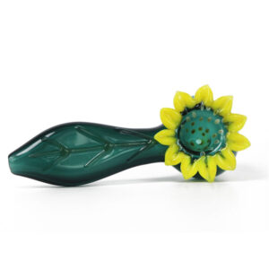 Sunflower Green Glass Novelty Pipe/Weed Bowls For Sale | Free NZ Shipping