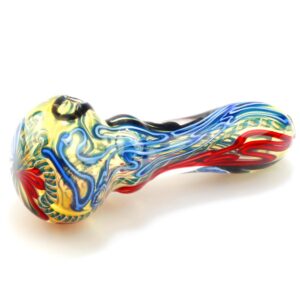 Swirl Glass Pipe W/ Mini Maria Rings | Pipes For Sale | Free NZ Shipping