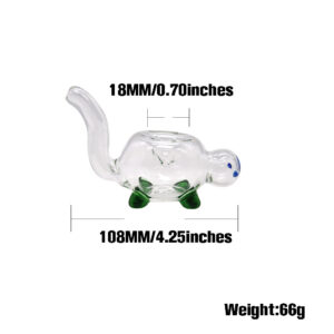 Turtle Clear Glass Novelty Pipe | Weed Bowls For Sale | Free NZ Shipping