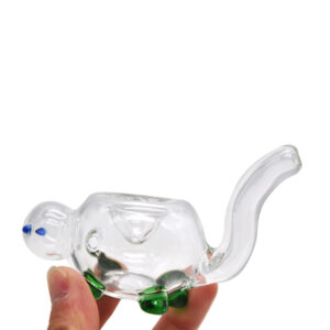 Turtle Clear Glass Novelty Pipe | Weed Bowls For Sale | Free NZ Shipping