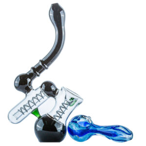 Two Tone Glass Pipe and Double Chamber Bubbler Set | Free NZ Shipping