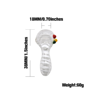 White Stripes Glass Spoon Pipe | Weed Bowls For Sale | Free NZ Shipping