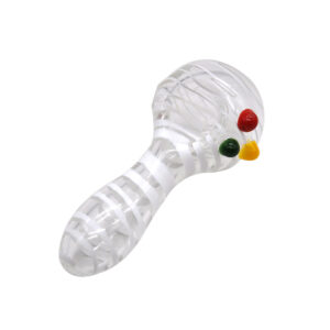 White Stripes Glass Spoon Pipe | Weed Bowls For Sale | Free NZ Shipping