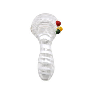 White Stripes Glass Spoon Pipe | Weed Bowls For Sale | Free NZ Shipping