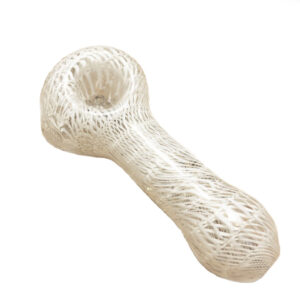 White Wrap Raked Glass Pipe | Weed Bowls For Sale | Free NZ Shipping