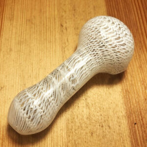 White Wrap Raked Glass Pipe | Weed Bowls For Sale | Free NZ Shipping