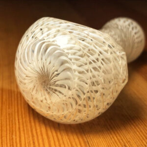 White Wrap Raked Glass Pipe | Weed Bowls For Sale | Free NZ Shipping