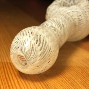 White Wrap Raked Glass Pipe | Weed Bowls For Sale | Free NZ Shipping