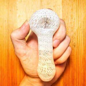 White Wrap Raked Glass Pipe | Weed Bowls For Sale | Free NZ Shipping
