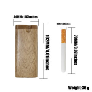 Wooden Dugout W Cigarette Shape One Hitter Pipe  Free NZ Shipping