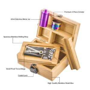 Wooden Stash Box Lock w/ Fumed Glass Pipe Quartz Banger Set | Sale