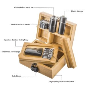 Wooden Stash Box Lock w/ Penis Bong Glass Pipe Set | Free NZ Shipping