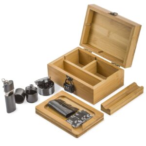 Wooden Stash Box Lock w/ Penis Bong Glass Pipe Set | Free NZ Shipping