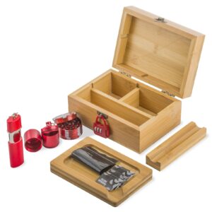 Wooden Stash Box w/ Recycler Dab Rig SOC Tokes Vaporizer Set For Sale
