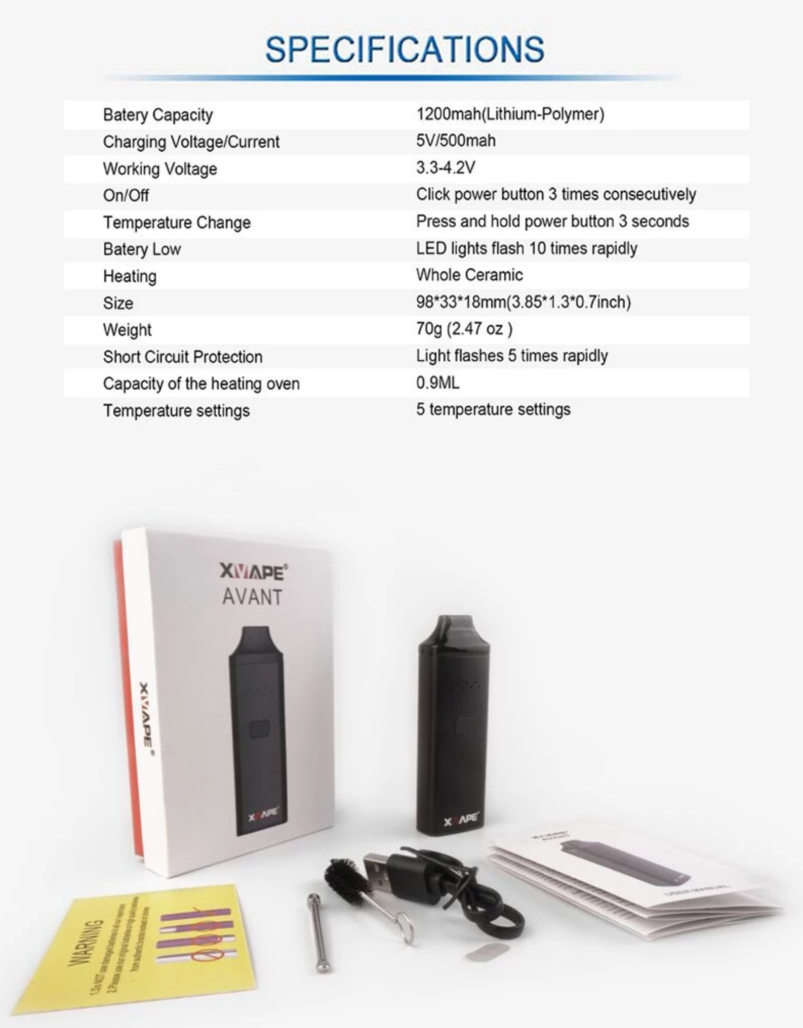 XVape Avant Dry Herb Vaporizer | Shop Best Weed Vaporizers Online